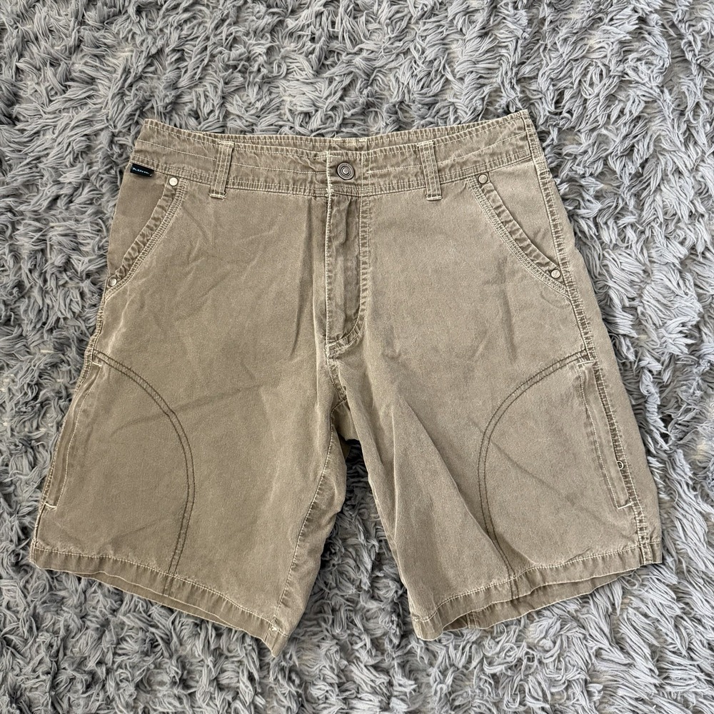 Kuhl Shorts Mens 32 Outdoor Hiking Cargo Nylon Blend Utility Pockets Patina Dye